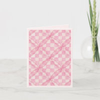 PINK CHECK QUILT Merci Carte Note / Blush