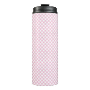 Pink checked thermal tumbler