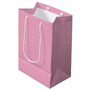 Pink Checkered Light Green Cell Delicate. Medium Gift Bag
