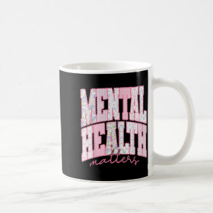 Pink Checkered Mental Health Matters Spring Season Coffee Mug