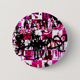 Pink Checkers 2 Inch Round Button