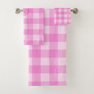 Pink Checkers with Sea Shell-Beach Towel