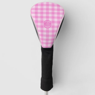 Pink Checkers with Sea Shell- Golf Head Cover