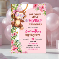 Pink Cheeky Little Monkey Savannah Theme Birthday