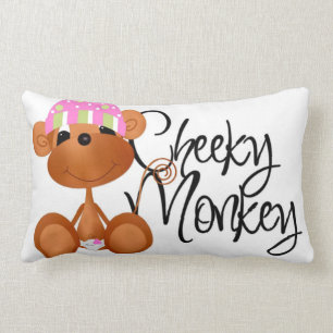 Pink Cheeky Monkey Pillow