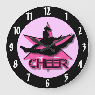 Pink Cheer Large Clock