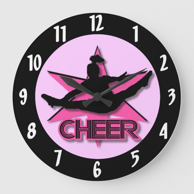 Pink Cheer Large Clock (Front)