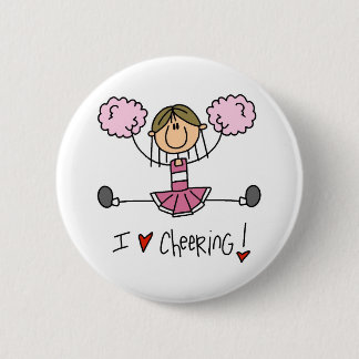 Pink Cheerleader 2 Inch Round Button
