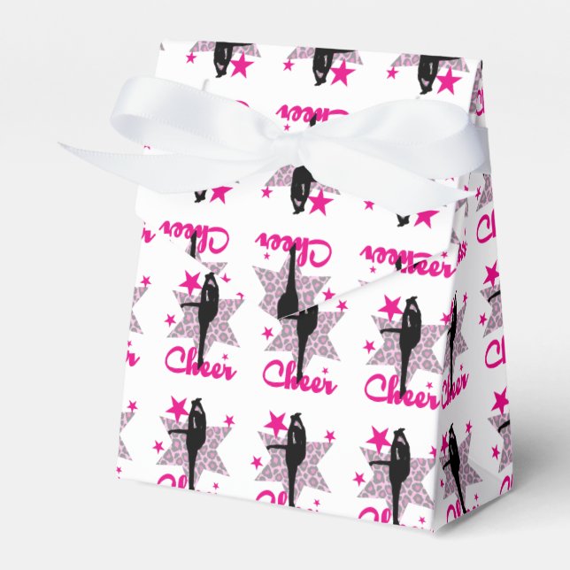 Pink Cheerleader Favor Box (Front Side)