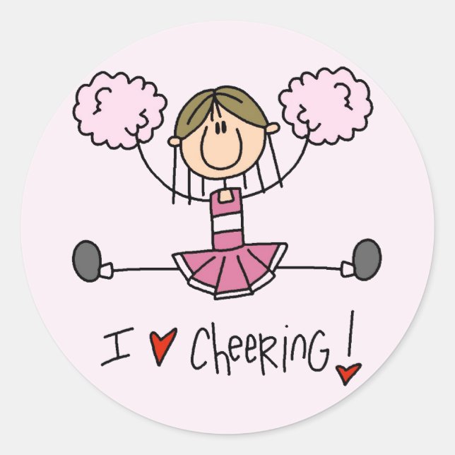 Pink Cheerleader Tshirts and Gifts Classic Round Sticker (Front)
