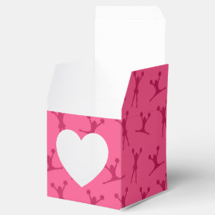 Pink cheerleading pattern favor box