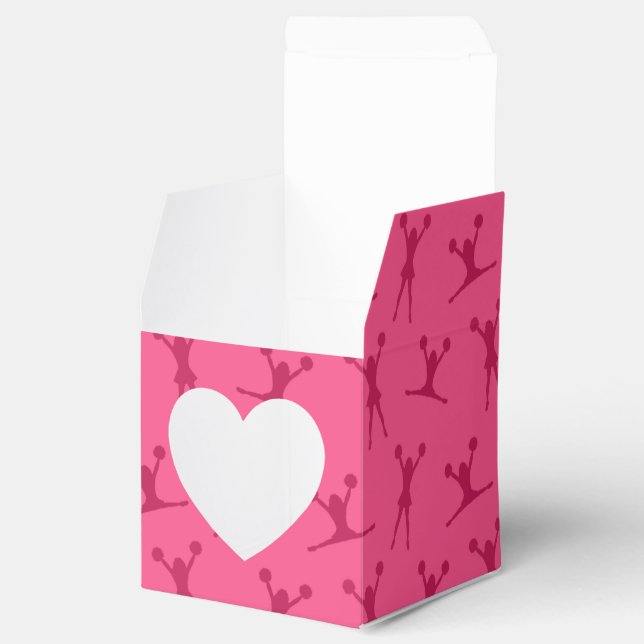 Pink cheerleading pattern favor box (Opened)
