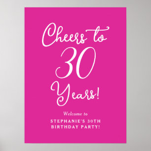 Pink Cheers à 30 ans 30e anniversaire Affiche de b