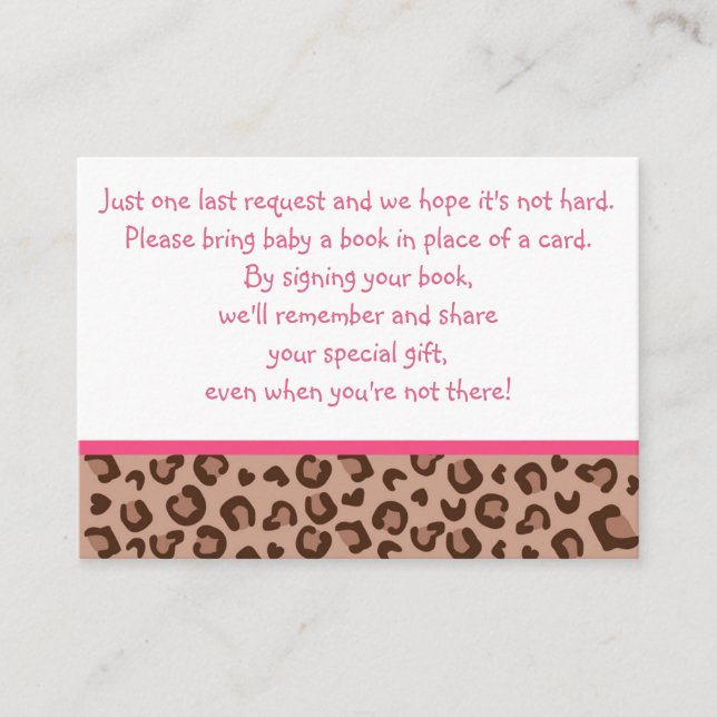 Pink Cheetah Book Request Cards (Front)