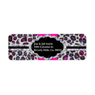 Pink Cheetah Print Diamond Monogram