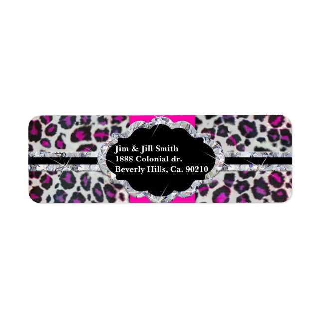 Pink Cheetah Print Diamond Monogram (Front)