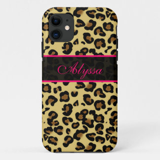 Pink Cheetah Print Personalized Phone Case