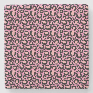 Pink Cheetah Print Stone Coaster