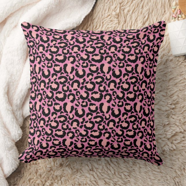 Pink Cheetah Print Throw Pillow (Blanket)