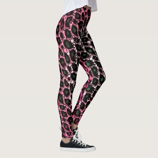 Pink Cheetah Print Womens Leggings