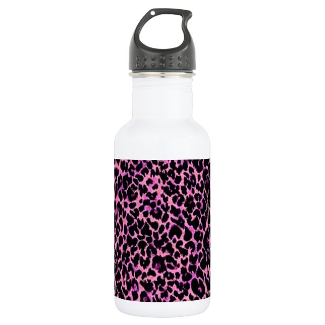 Pink Cheetah Stainless Steel Water Bottle (Front)