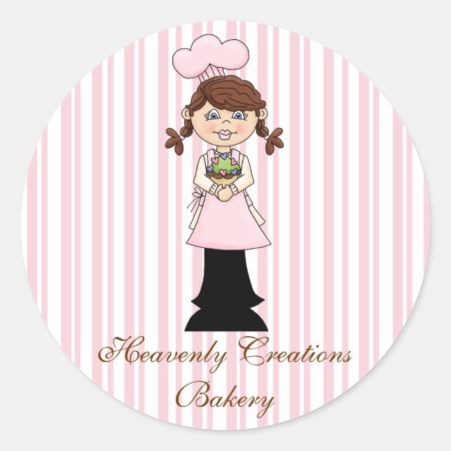 Pink Chef Bakery Stickers (Front)