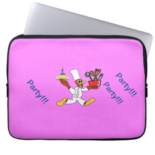 Pink Chef Ducky Birthday Laptop Sleeve