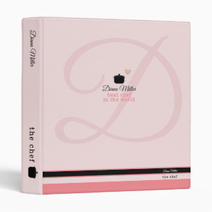 pink chef recipes book with her name binder