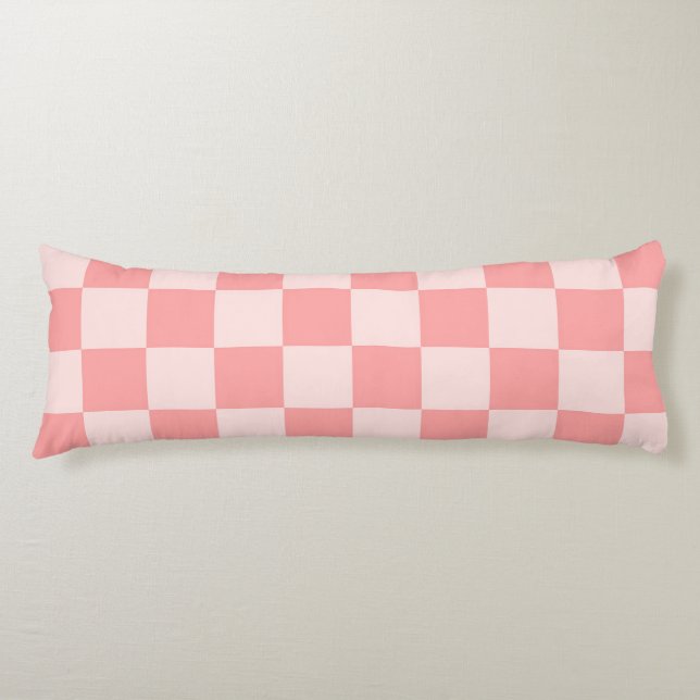 Pink Chequerboard Body Pillow (Front)