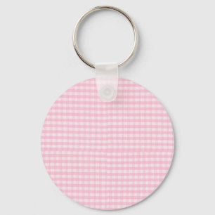 Pink Chequerboard Fabric Background Template Keychain