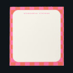 Pink Chequerboard Pattern | Personalized Name Notepad<br><div class="desc">Pink Chequerboard Pattern | Personalized Name Notepad</div>