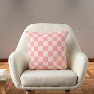 Pink Chequerboard Throw Pillow