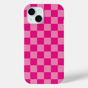 Pink Chequered iPhone 15 Case