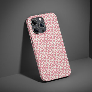Pink Chequered Floral Tough Phone Case for Besties