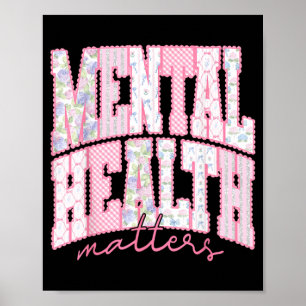 Pink Chequered Mental Health Matters Spring Season Poster