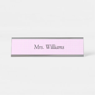 Pink Chequered Name Plate