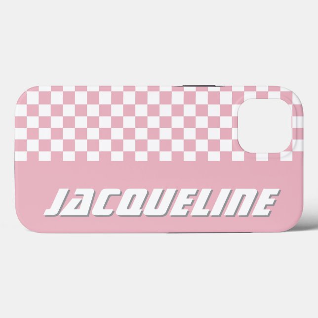 Pink Chequered Pattern Case-Mate iPhone Case (Back (Horizontal))