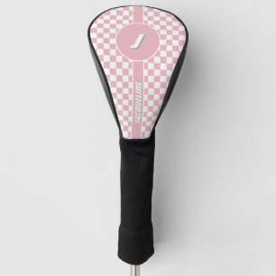 Pink Chequered Pattern Golf Head Cover