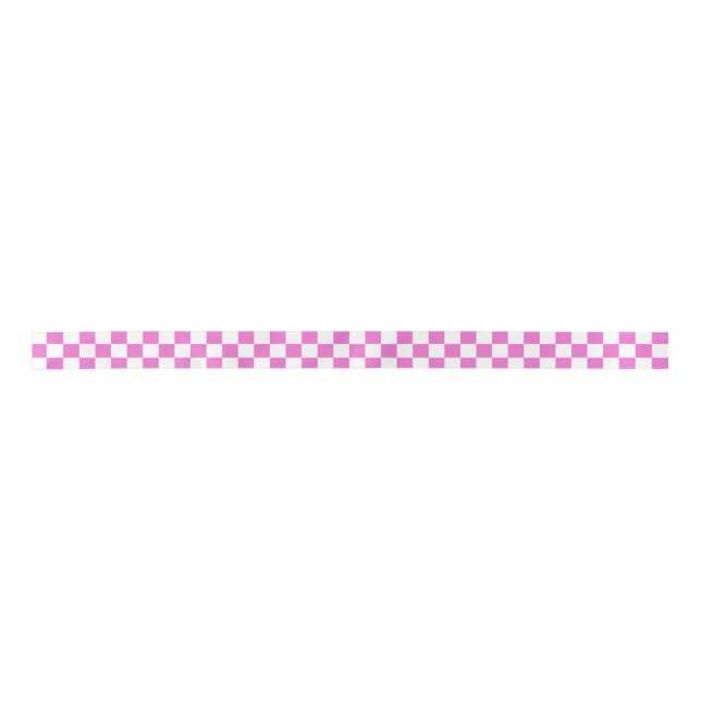 Pink Chequered Satin Ribbon (Front)