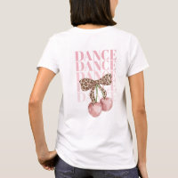Pink Cherries Leopard Bow Dance Dance Slogan 