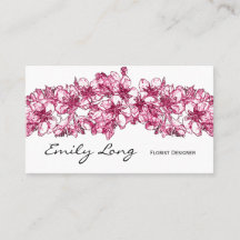 Pink Cherry Blossom Arrangement Sketch Design