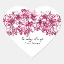 Pink Cherry Blossom Arrangement Sketch Design