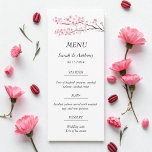 Pink Cherry Blossom Botanical Floral Wedding Food  Menu<br><div class="desc">Pink Cherry blossom,  flowers watercolor,  botanical,  spring,  minimalist,  simple,  modern Wedding Food Menu. Please personalize it with your details.</div>