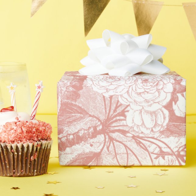 Pink Cherry blossom branch wrapping paper (Birthday Party)