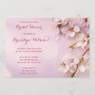 Pink Cherry Blossom Bridal Shower Invites