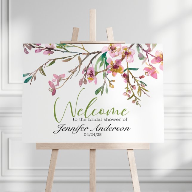 Pink Cherry Blossom Bridal Shower Poster (Creator Uploaded)