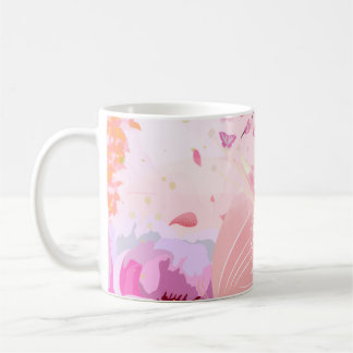 Pink Cherry Blossom Butterfly Mug | Floral Spring