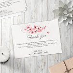 Pink cherry blossom floral elegant chic wedding thank you card<br><div class="desc">Part of our "Pink Cherry Blossom Wedding" collection,  this romantic wedding thank you card features a classy and stylish watercolor illustration of delicate cherry branches with blush pink flowers and blossoms.
Personalize the card with your custom thank you message,  date,  and names in classy dark grey fonts.</div>