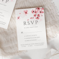Pink Cherry Blossom Floral Meal Options Wedding