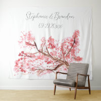 Pink Cherry Blossom Floral Wedding Photo Booth